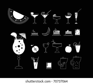 Drink and dessert icons