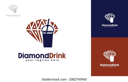 Drink diamond logo design. vector