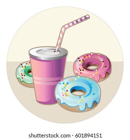 Drink and donuts