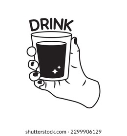 Drink doodle vector outline icon. EPS 10 file