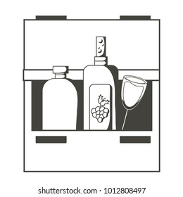 Drink drawers with bottles