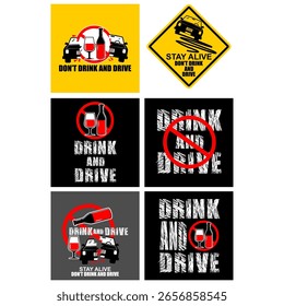 Drink and Drive, sign and board vector