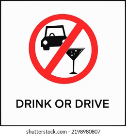 Drink or drive sign , Illustration vector