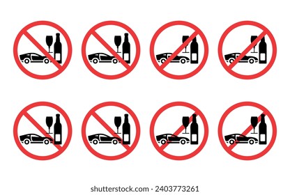 Don’t drink and drive sign, prohibition symbol vector.