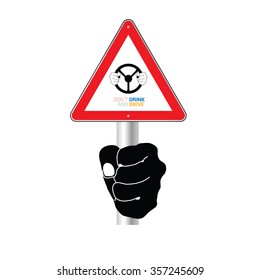 drink and drive sign vector in hand