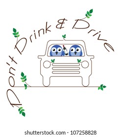 Drink and Drive twig text message isolated on white background
