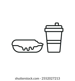 Drink and eclair set food icon vector basic design simple and modern concept graphic