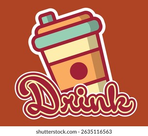 drink editable cartoon style sticker vector