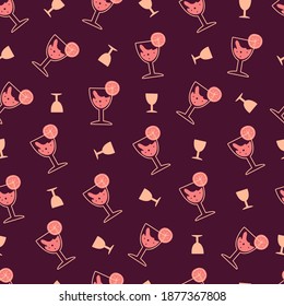 Drink A Lot Every Night Vector Graphic Seamless Pattern can be used for Background and Apparel Illustration