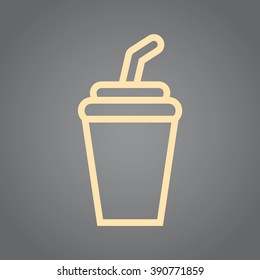 Drink. Fast food vector icon. Color illustration.