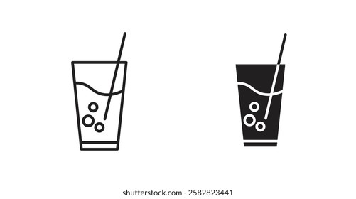 Drink filled and outlined icons vectors on white background