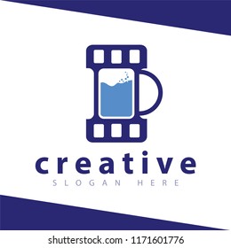 Drink Film logo icon Vector template