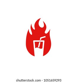 Drink Fire Logo Icon Design