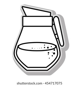 Drink flask jug in black and white colors, isolated flat icon.