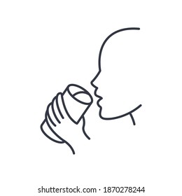 Drink fluids icon, linear isolated illustration, thin line vector, web design sign, outline concept symbol with editable stroke on white background.