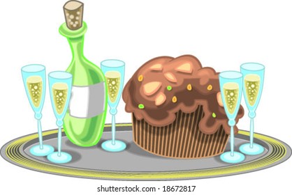 Drink and food for the happy new year