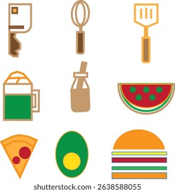 Drink Food Icons Photo Design eps