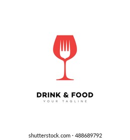 Drink and food logo template design. Vector illustration.