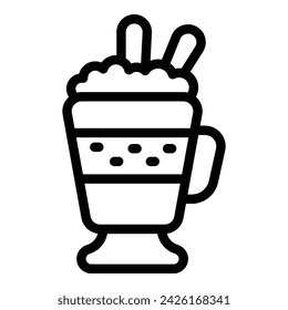 Drink frappe icon outline vector. Iced cup food. Drink fall