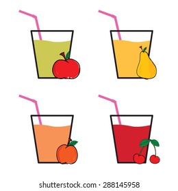 drink fruit color vector illustration