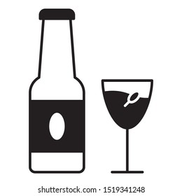 Drink Glass Beverage Vector Icon Design