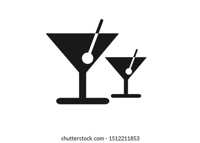 Drink glass black icon vector