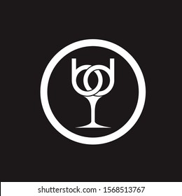 Drink glass with circle for logo - Vector
