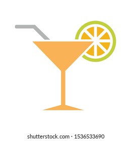 drink glass cocktail vector symbol, alcohol bar sign