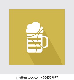 Drink Glass flat icon with long shadow.