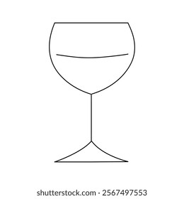 Drink in glass goblet icon drawing