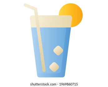 drink glass ice cold single isolated icon with smooth style