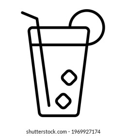 drink glass ice cold single icon with outline style