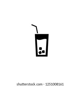 Drink Glass With Ice Cubes vector icon. Drink Glass With Ice Cubes sign on white background. Drink Glass With Ice Cubes icon for web and app