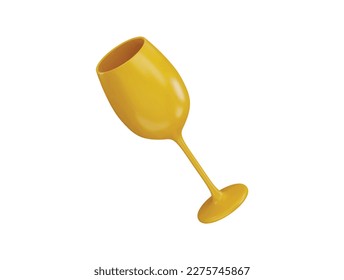 Drink glass icon 3d rendering vector illustration