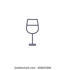Drink glass icon, flat outline of drink illustration 