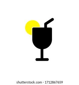 Drink glass icon. Drink glasses in vector form. Flat glass icon for drinks.