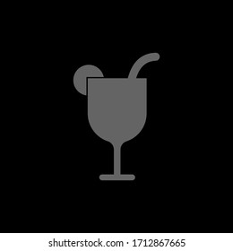 Drink glass icon. Drink glasses in vector form. Flat glass icon for drinks.