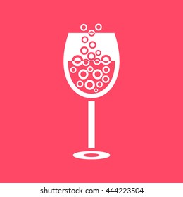 Drink Glass icon on magenta color background. Eps-10.