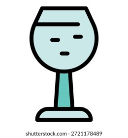 Icono de cristal de la bebida. Icono del Vector del vidrio de la bebida para el Diseño web aislado en el color de fondo blanco plano