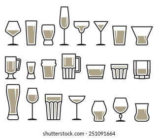 Drink Glass Icon Set