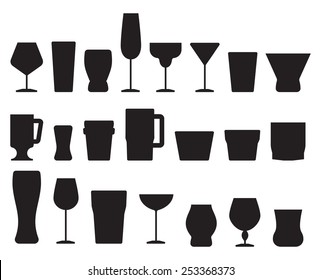 Drink glass icon set