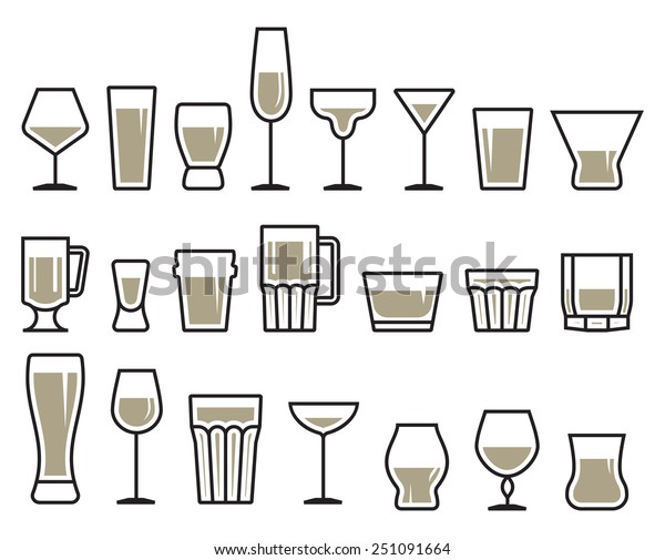 Drink glass icon\
set