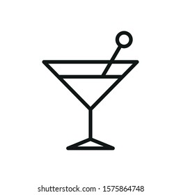 Drink glass icon. Simple linear vector illustration.
