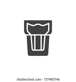 Drink glass icon vector, filled flat sign, solid pictogram isolated on white. Symbol, logo illustration.