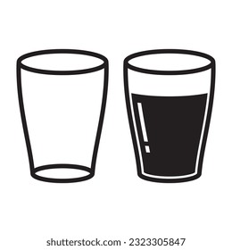 Drink glass icon vector templates