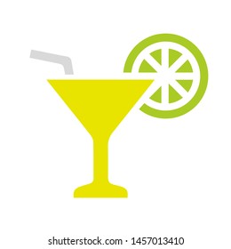 Drink glass lemon icon - Vector glass sign - illustration, eps isolated