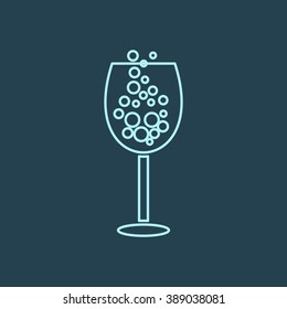 Drink Glass Line Icon Eps-10.