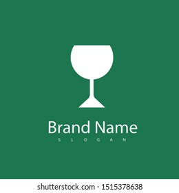 Drink Glass Logo Design Vector