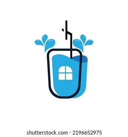 Drink Glass Logo Design, Vector Icon Illustration of Juice, Wine, and Coffee Drinks