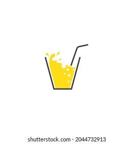 Ilustración del logotipo de vidrio de secado diseño plano vectorial